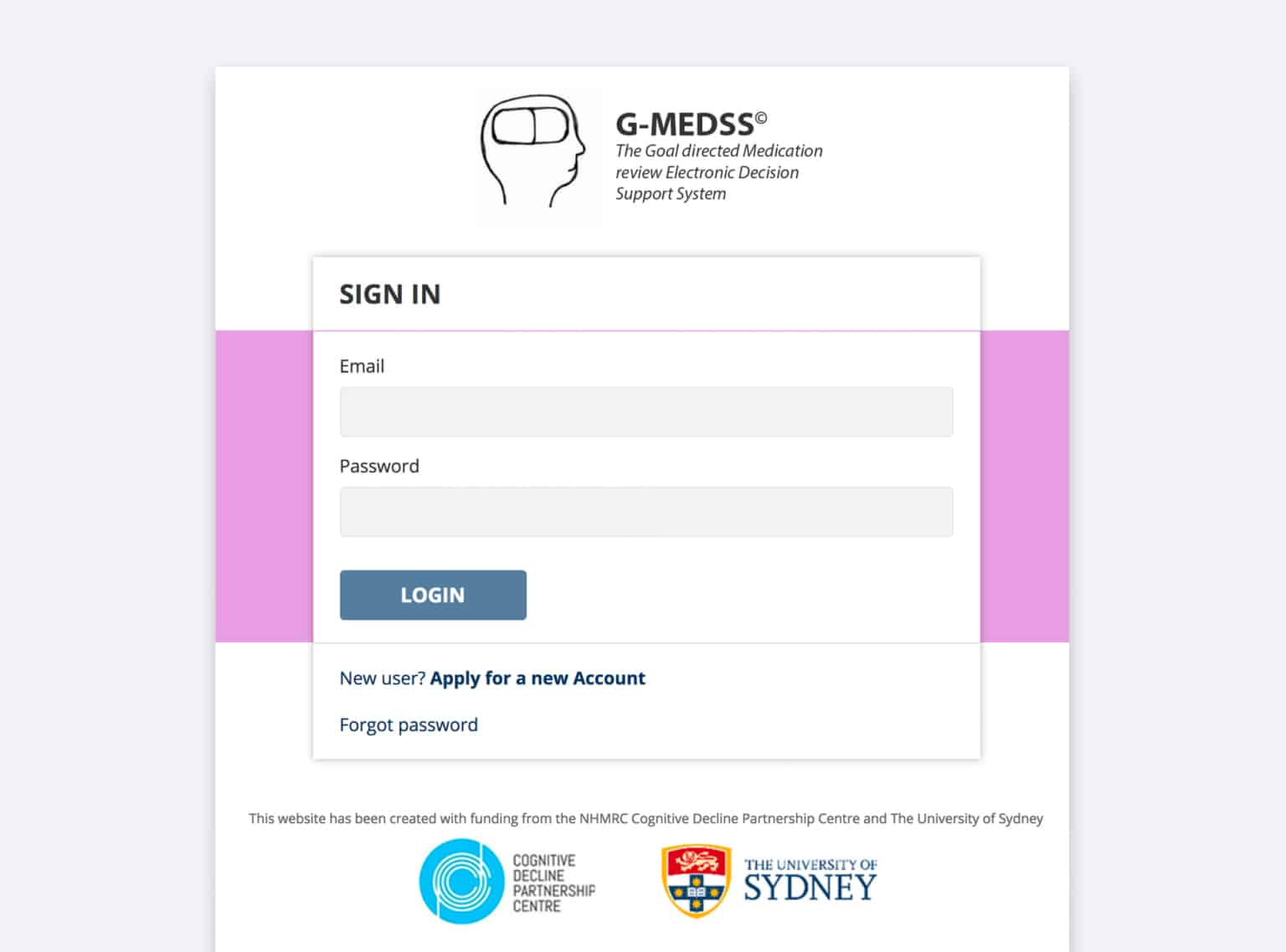 University Sydney g-medss Website Design & Development