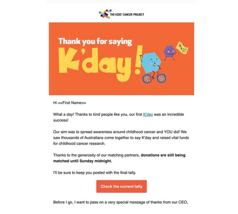 K’day for The Kids’ Cancer Project