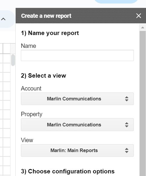 screenshot - new panel for google analytics