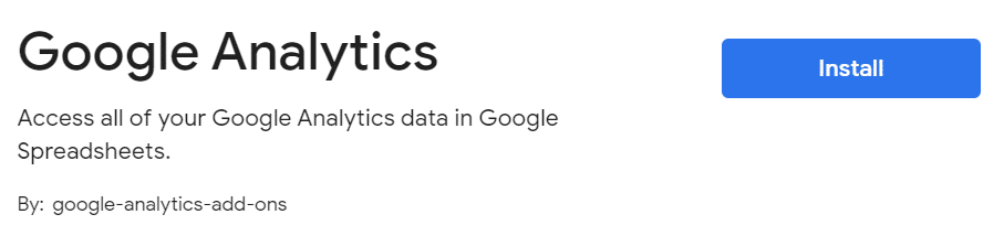screenshot - install google analytics add on