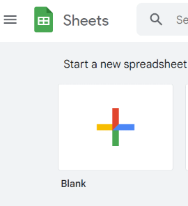 screenshot - create new google sheet