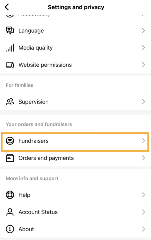 Create your own Instagram Fundraiser