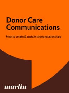 Front cover with an orange quote mark on a maroon background.