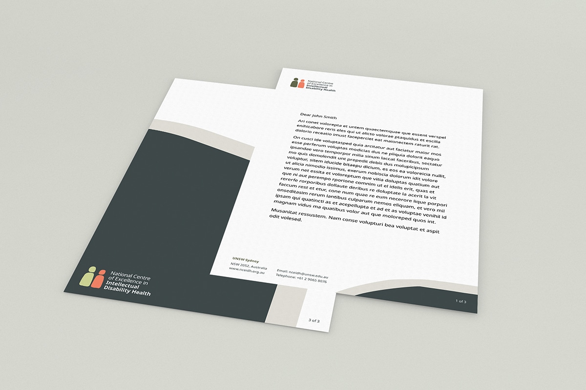 National Centre of Excellence in Intellectual Disability Health brand identity